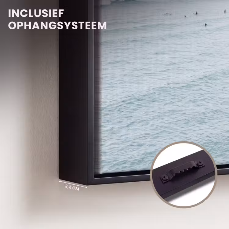Canvas met lijst - Oceaan - Palmbomen - Surfers — 3