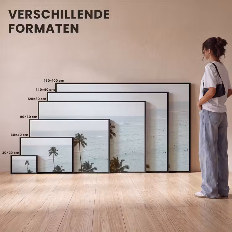 Canvas met lijst - Oceaan - Palmbomen - Surfers — 7
