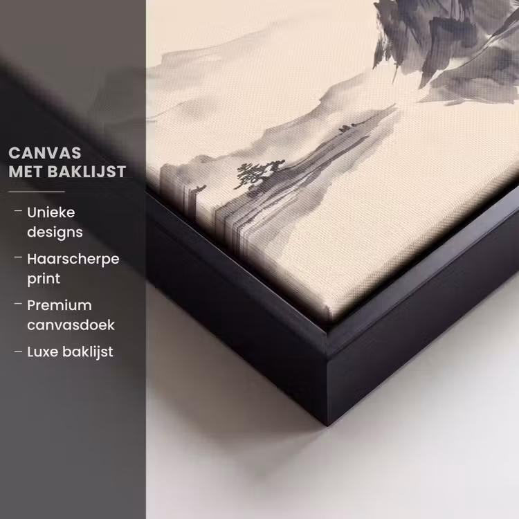 Canvas met lijst - Oosters - Kraanvogels - Landschap — 5