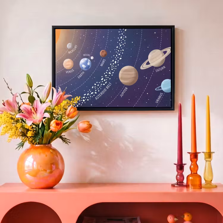 Canvas met lijst - Planetenstelsel - Ruimte - Illustratie — 4