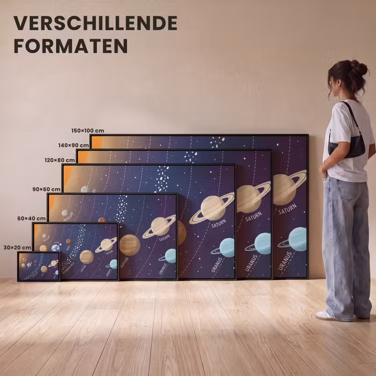 Canvas met lijst - Planetenstelsel - Ruimte - Illustratie — 7