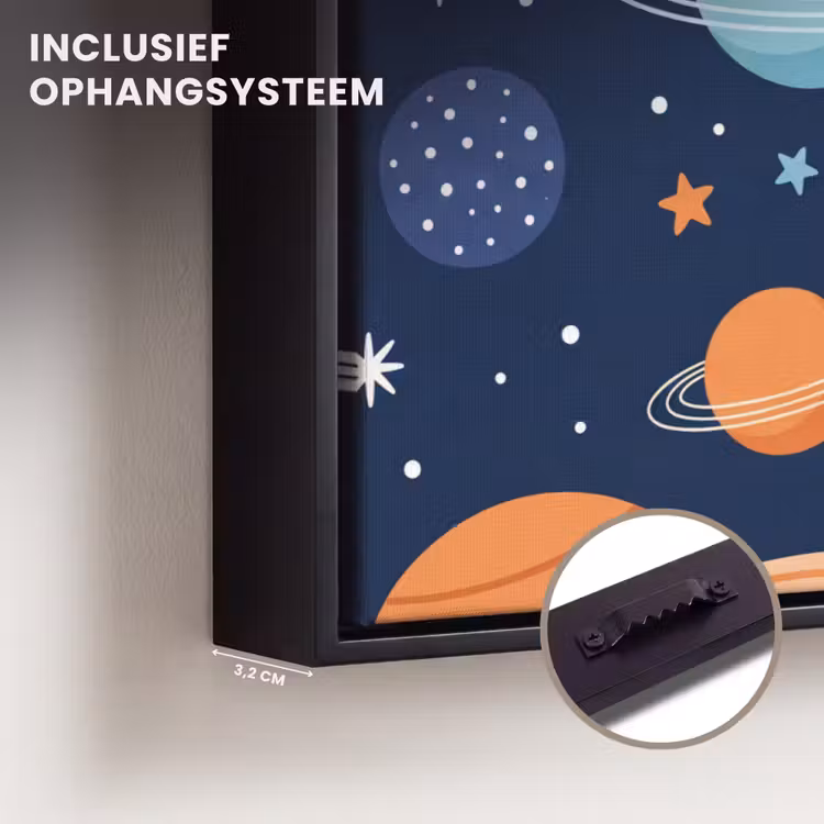 Canvas met lijst - Ruimte - Planeten - Kleurrijk — 3