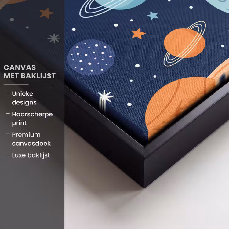Canvas met lijst - Ruimte - Planeten - Kleurrijk — 5