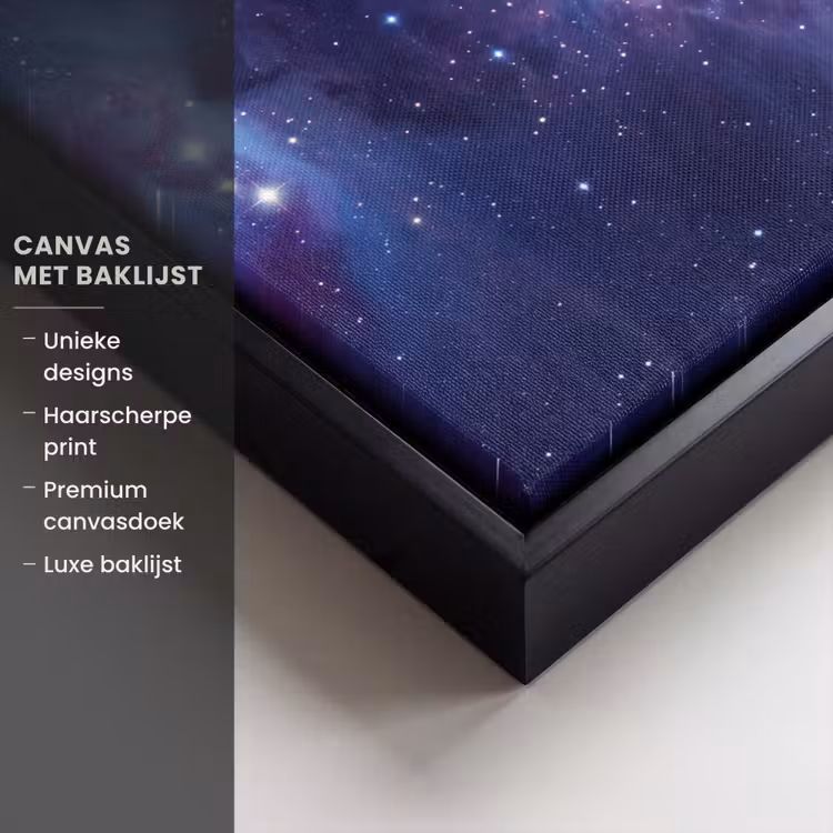 Canvas met lijst - Ruimte - Sterren - Kleurrijk — 5
