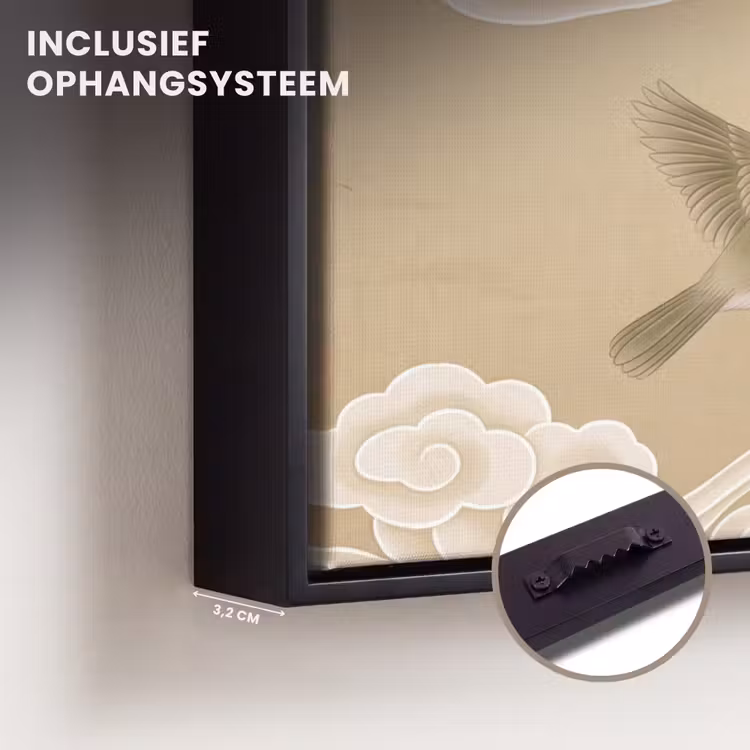 Canvas met lijst - Vogels - Vliegen - Beige — 3