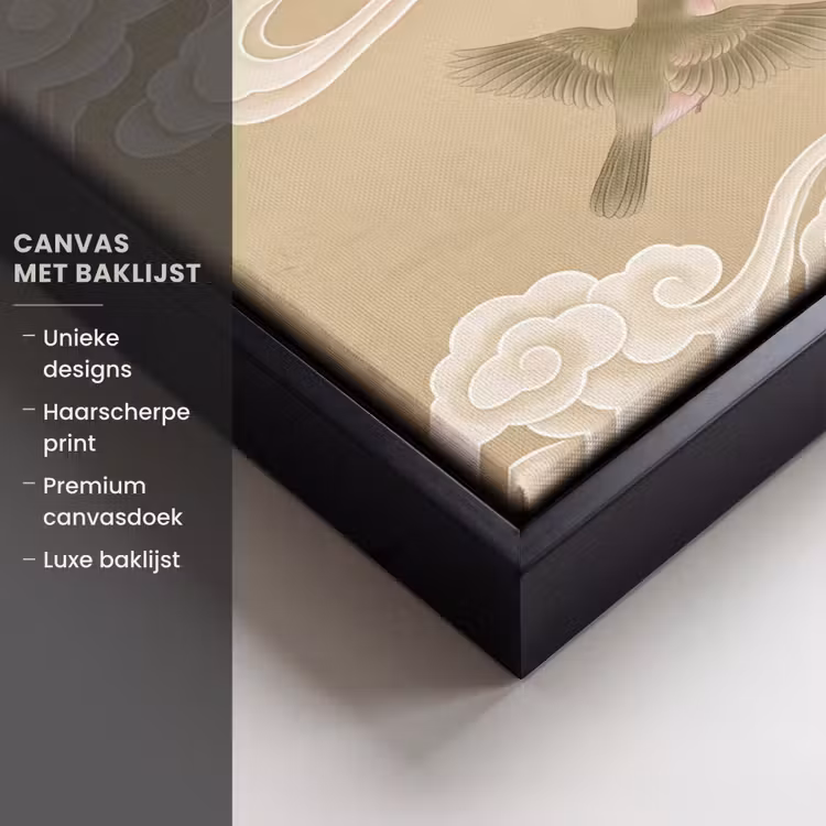 Canvas met lijst - Vogels - Vliegen - Beige — 5