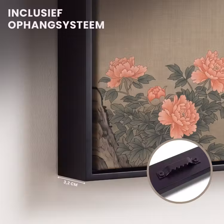 Canvas met lijst - Vrouw - Azië - Kunst - Beige — 3