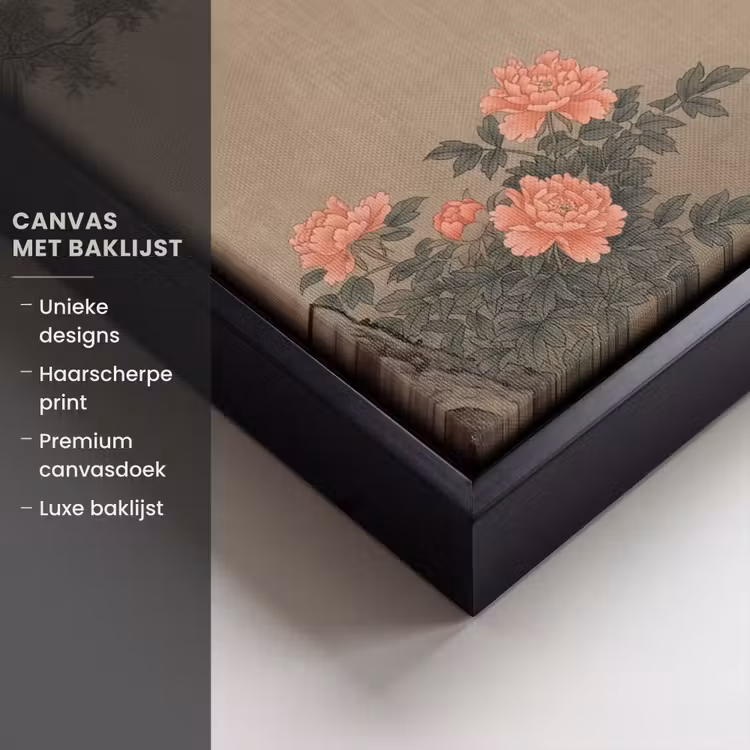Canvas met lijst - Vrouw - Azië - Kunst - Beige — 5