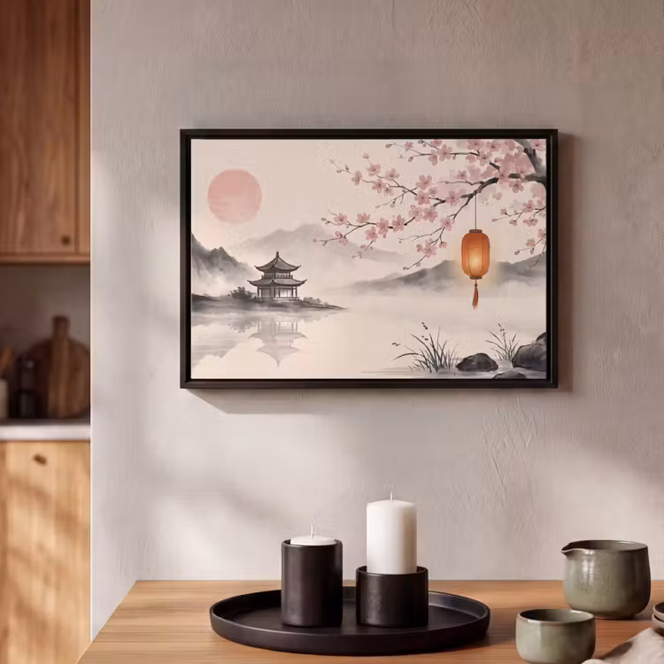 Canvas met lijst - Zon - Japans - Traditioneel — 2