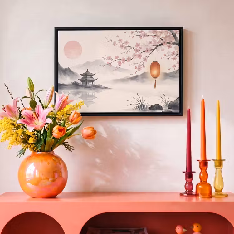 Canvas met lijst - Zon - Japans - Traditioneel — 4