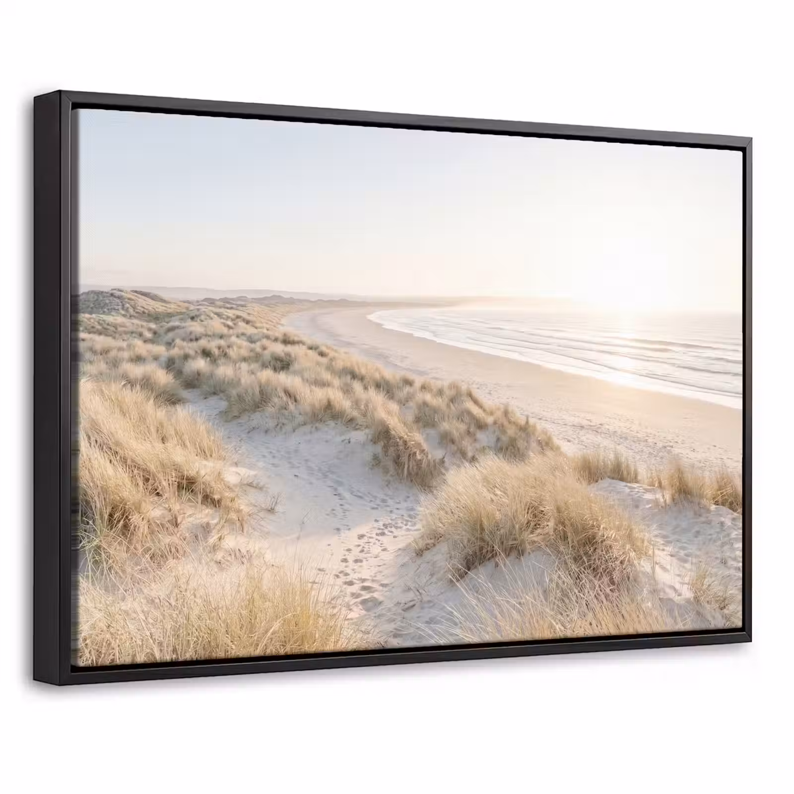 Canvas met lijst - Duinen - Strand - Beige — 1