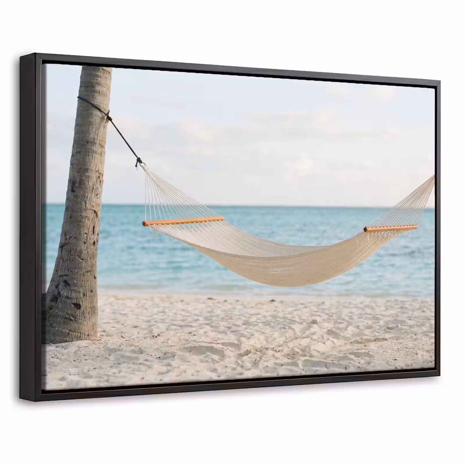 Canvas met lijst - Hangmat - Strand - Wit — 1