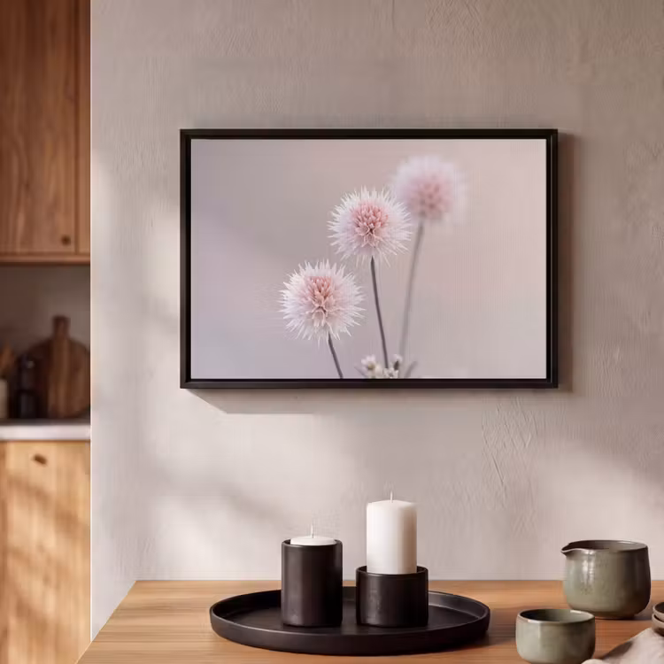 Canvas met lijst - Bloemen - Bollen - Roze — 2