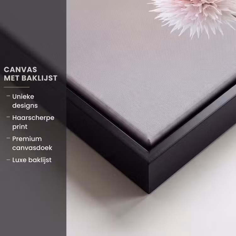 Canvas met lijst - Bloemen - Bollen - Roze — 5