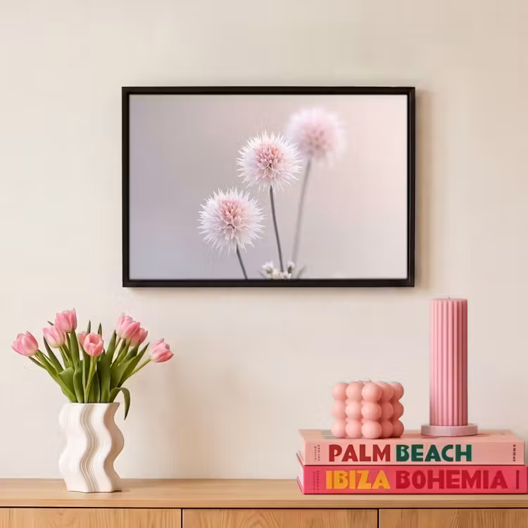 Canvas met lijst - Bloemen - Bollen - Roze — 8