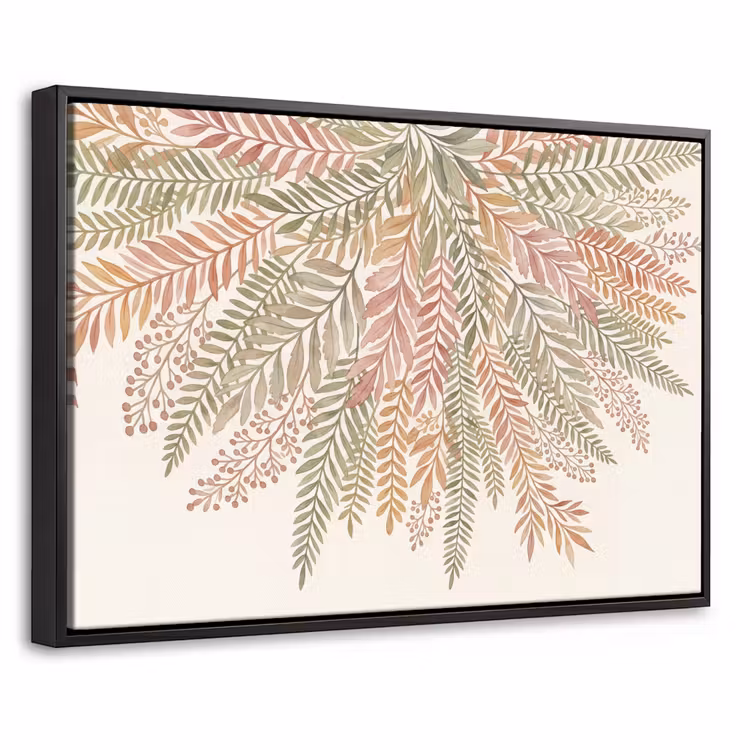 Canvas met lijst - Botanisch - Aquarel - Kleurrijk — 1