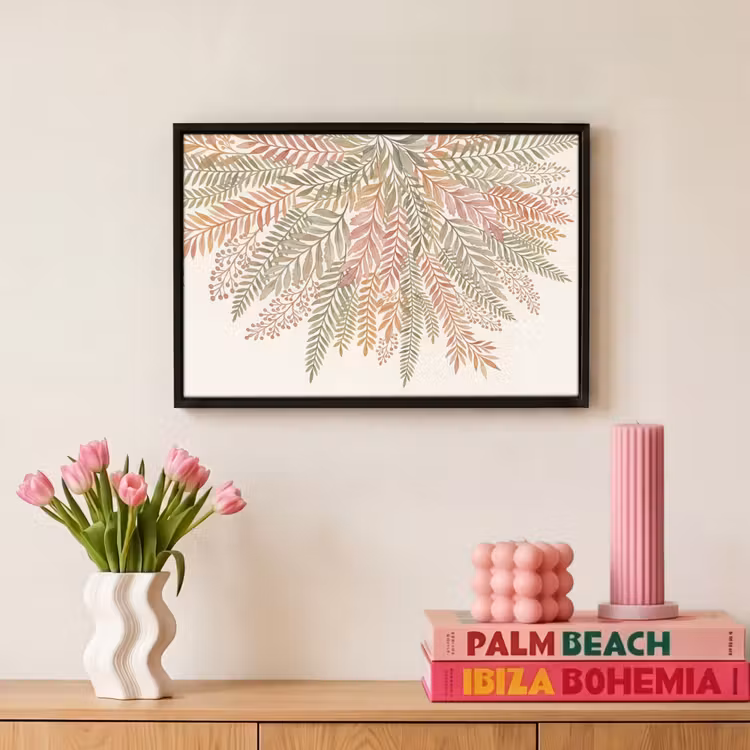 Canvas met lijst - Botanisch - Aquarel - Kleurrijk — 8