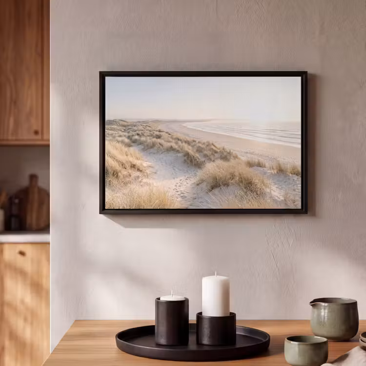 Canvas met lijst - Duinen - Strand - Beige — 2