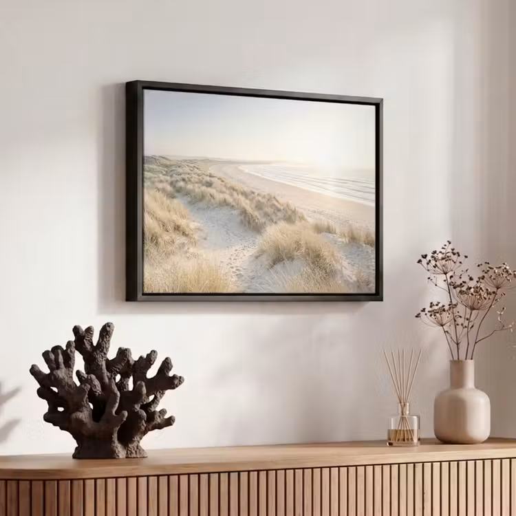 Canvas met lijst - Duinen - Strand - Beige — 6