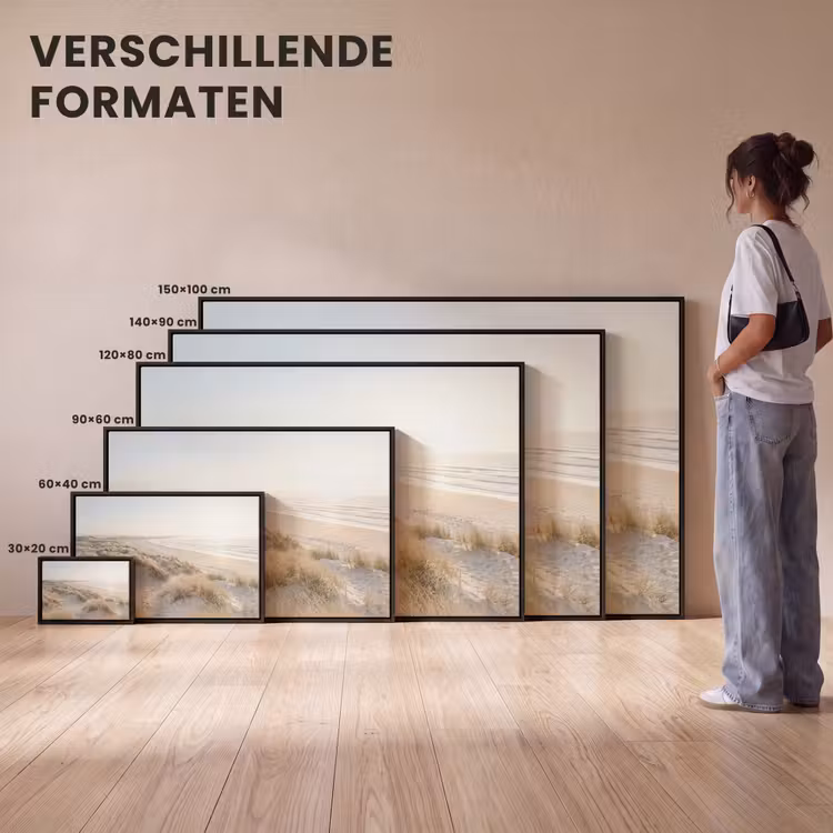 Canvas met lijst - Duinen - Strand - Beige — 7