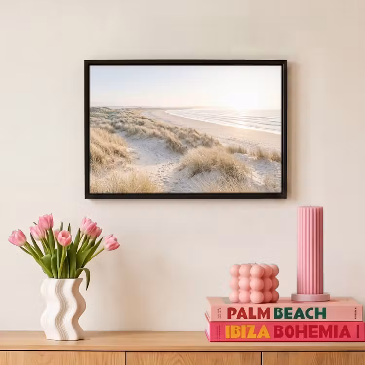 Canvas met lijst - Duinen - Strand - Beige — 8