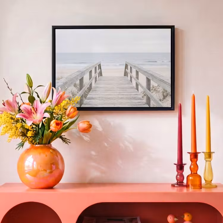 Canvas met lijst - Duinen - Vlonder - Oceaan — 4
