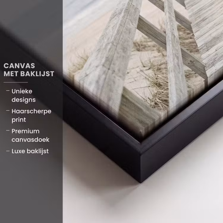 Canvas met lijst - Duinen - Vlonder - Oceaan — 5