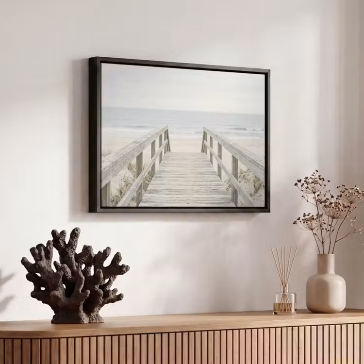 Canvas met lijst - Duinen - Vlonder - Oceaan — 6