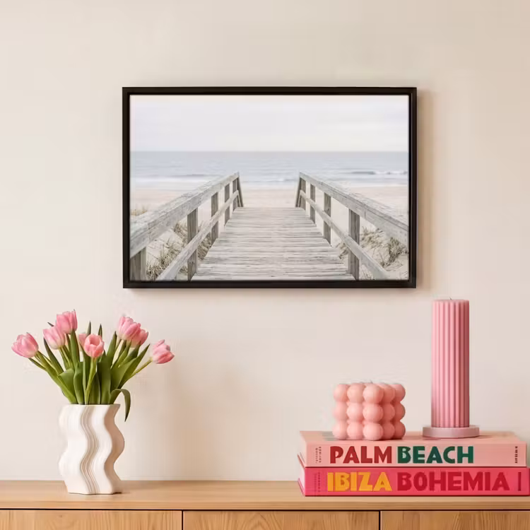 Canvas met lijst - Duinen - Vlonder - Oceaan — 8
