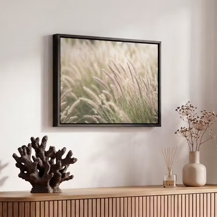 Canvas met lijst - Gras - Close up - Groen — 6