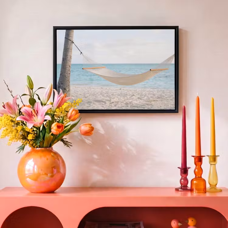 Canvas met lijst - Hangmat - Strand - Wit — 4