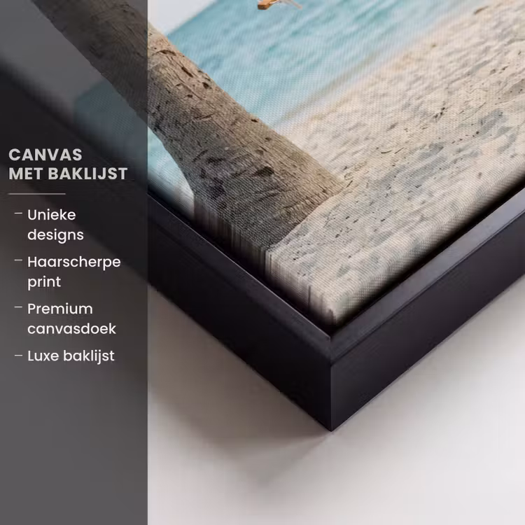 Canvas met lijst - Hangmat - Strand - Wit — 5