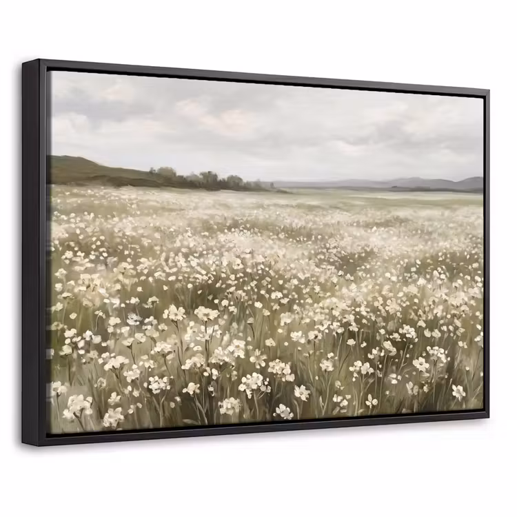 Canvas met lijst - Illustratie - Landschap - Wit — 1
