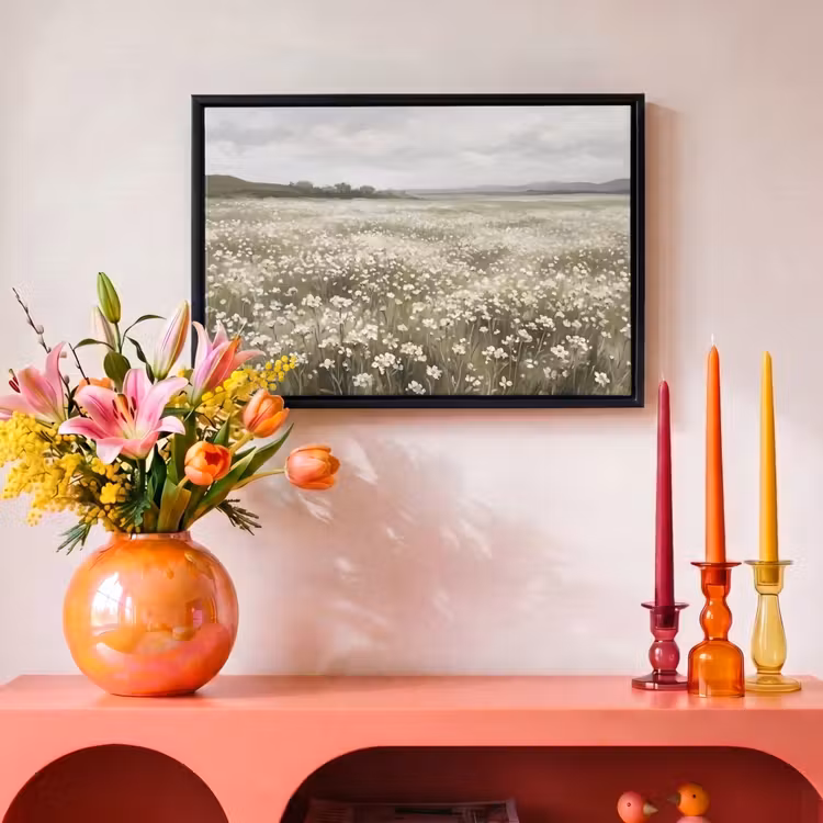 Canvas met lijst - Illustratie - Landschap - Wit — 4