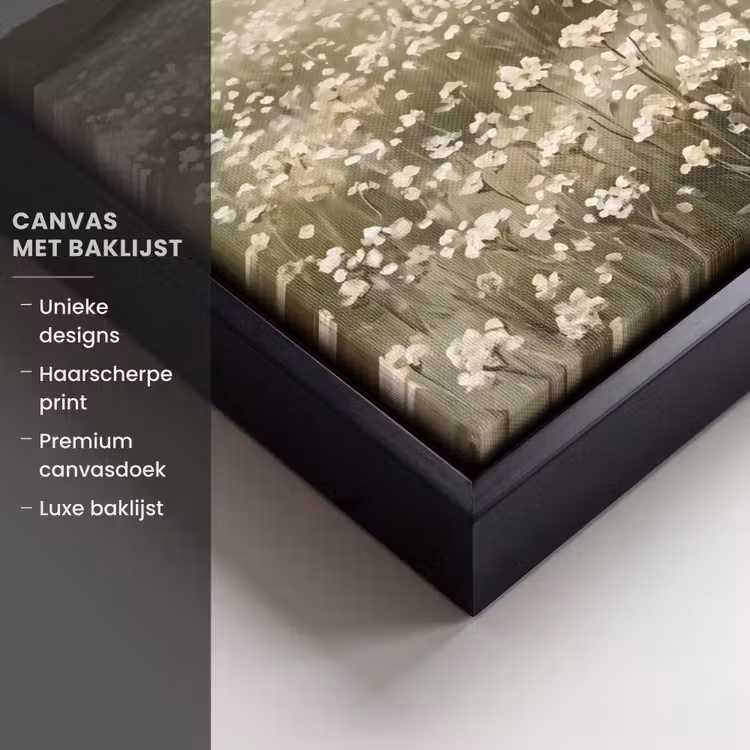 Canvas met lijst - Illustratie - Landschap - Wit — 5