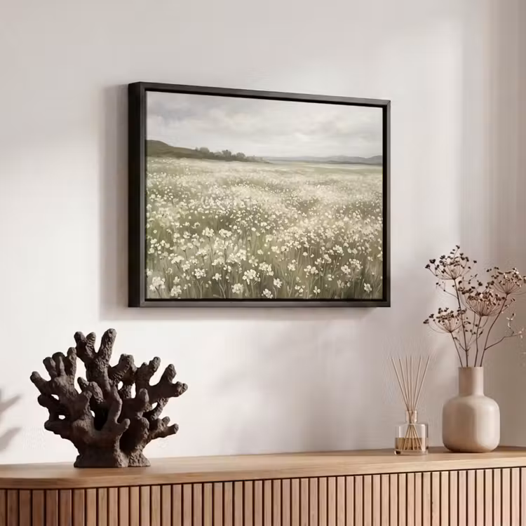 Canvas met lijst - Illustratie - Landschap - Wit — 6