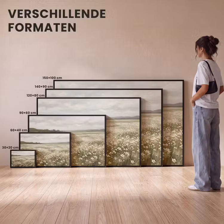 Canvas met lijst - Illustratie - Landschap - Wit — 7