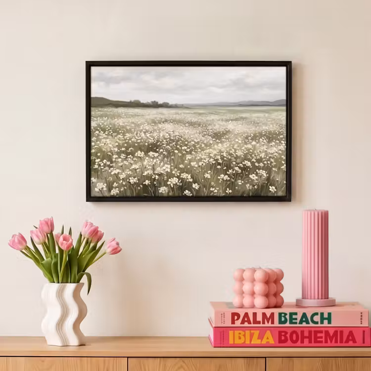 Canvas met lijst - Illustratie - Landschap - Wit — 8