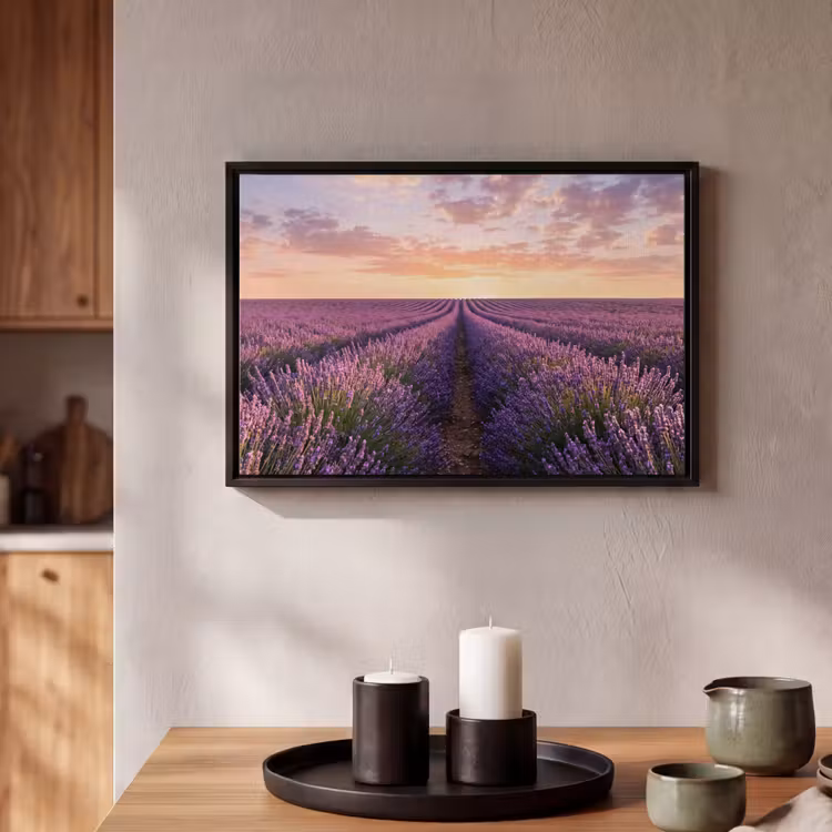 Canvas met lijst - Landschap - Lavendelveld - Paars — 2