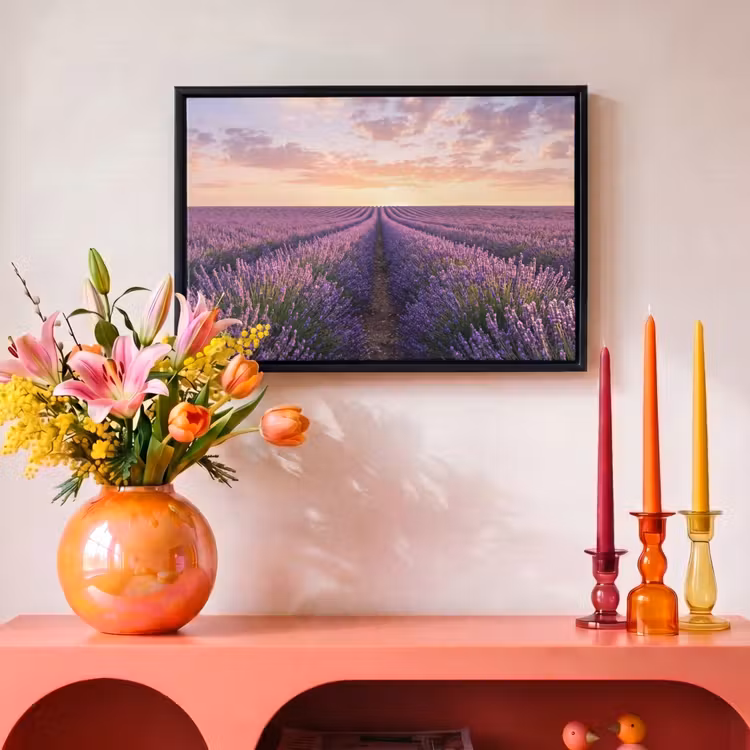Canvas met lijst - Landschap - Lavendelveld - Paars — 4