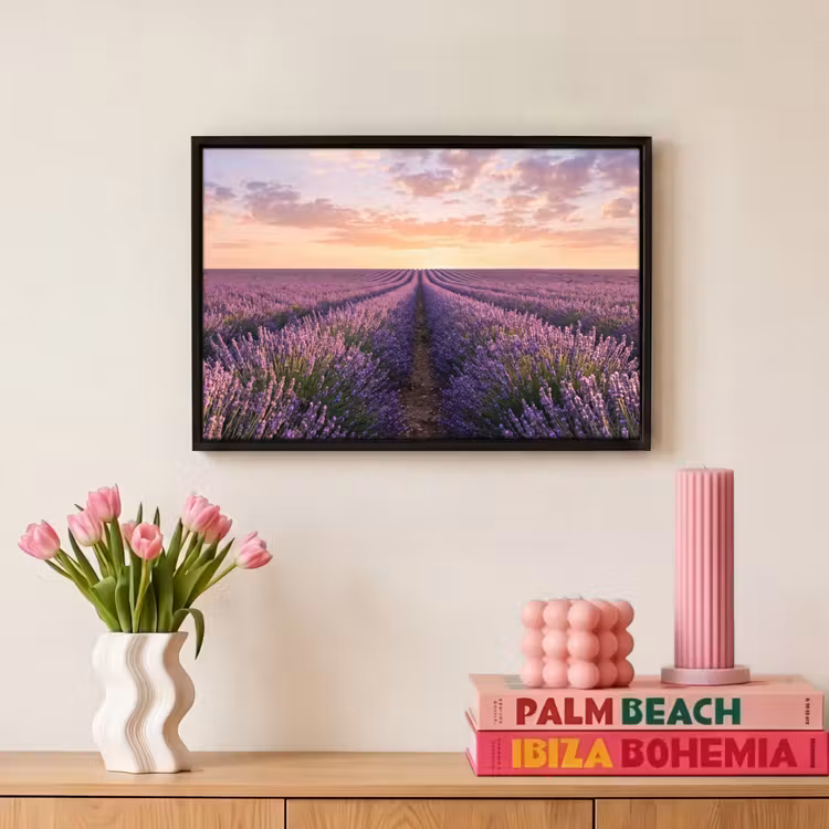 Canvas met lijst - Landschap - Lavendelveld - Paars — 8