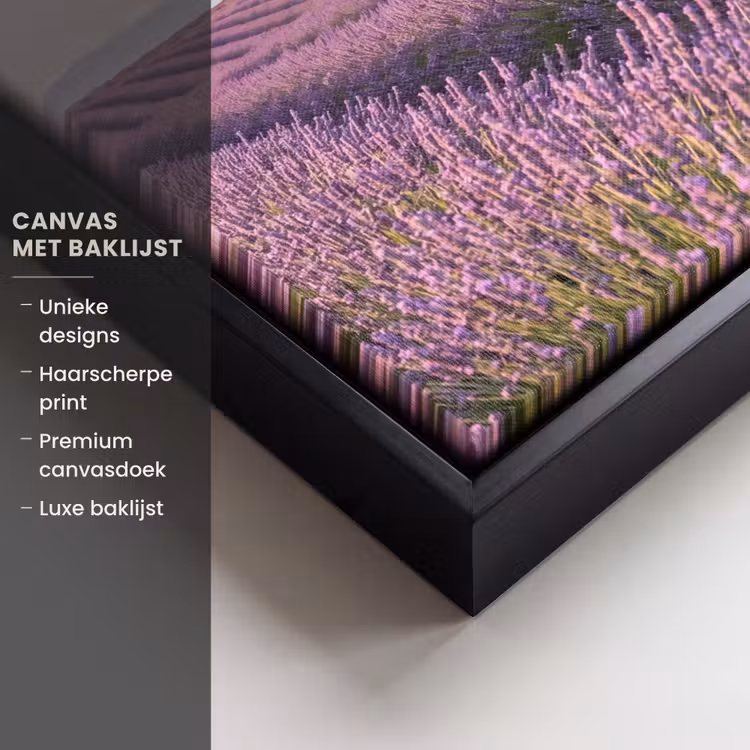 Canvas met lijst - Lavendel - Landschap - Sereen - Paars — 5