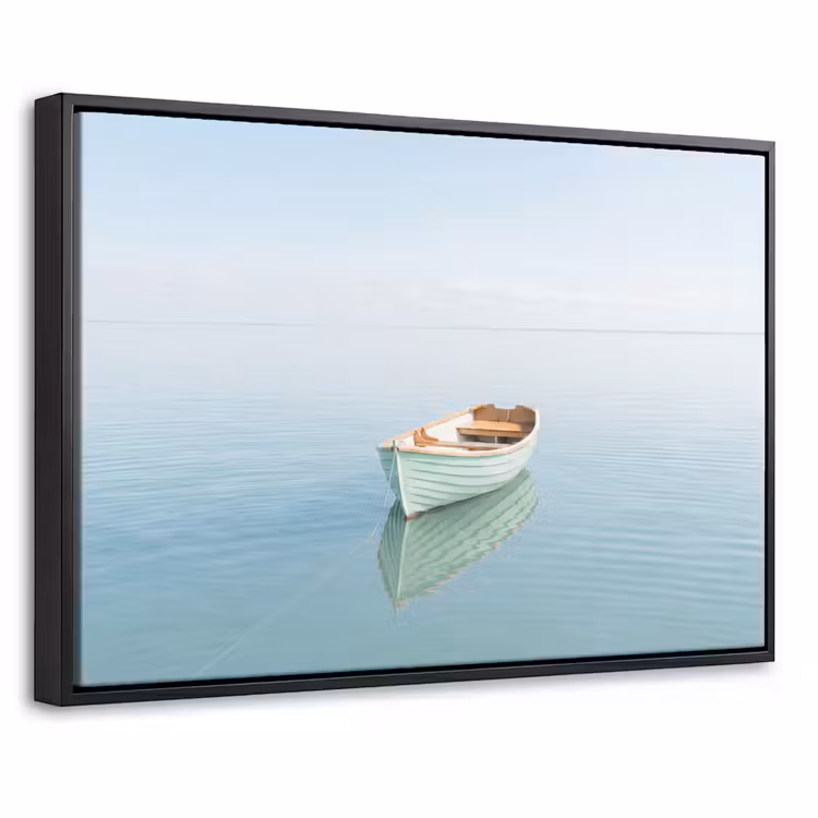 Canvas met lijst - Minimalistisch - Boot - Zee — 1