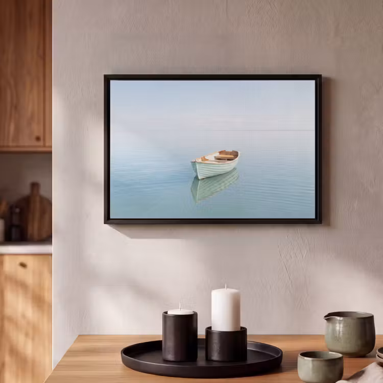 Canvas met lijst - Minimalistisch - Boot - Zee — 2
