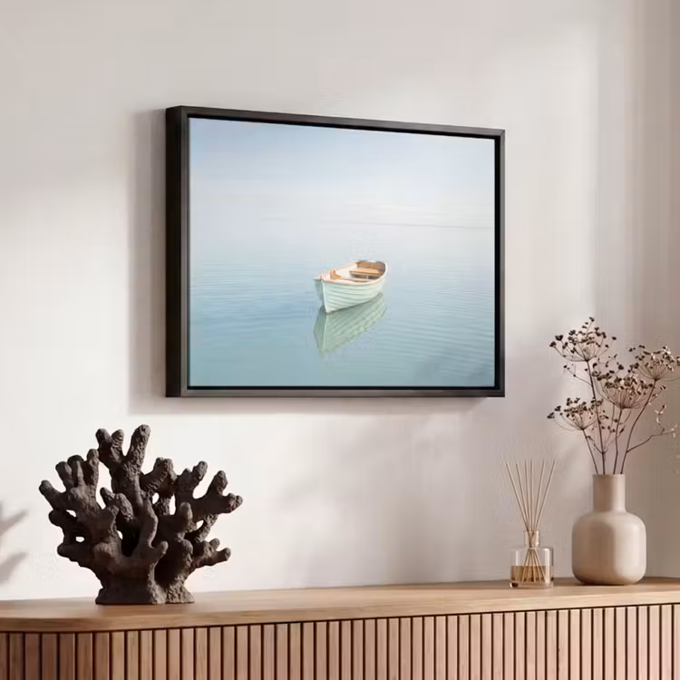Canvas met lijst - Minimalistisch - Boot - Zee — 6