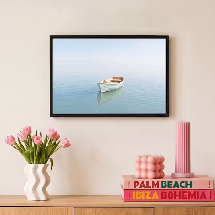 Canvas met lijst - Minimalistisch - Boot - Zee — 8