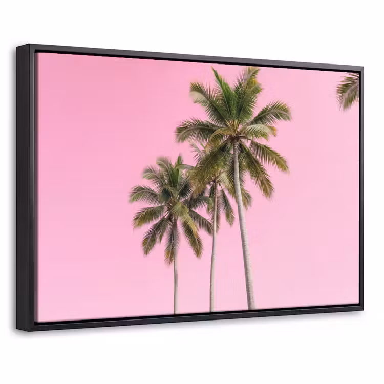 Canvas met lijst - Palmboom - Tropisch - Pink — 1