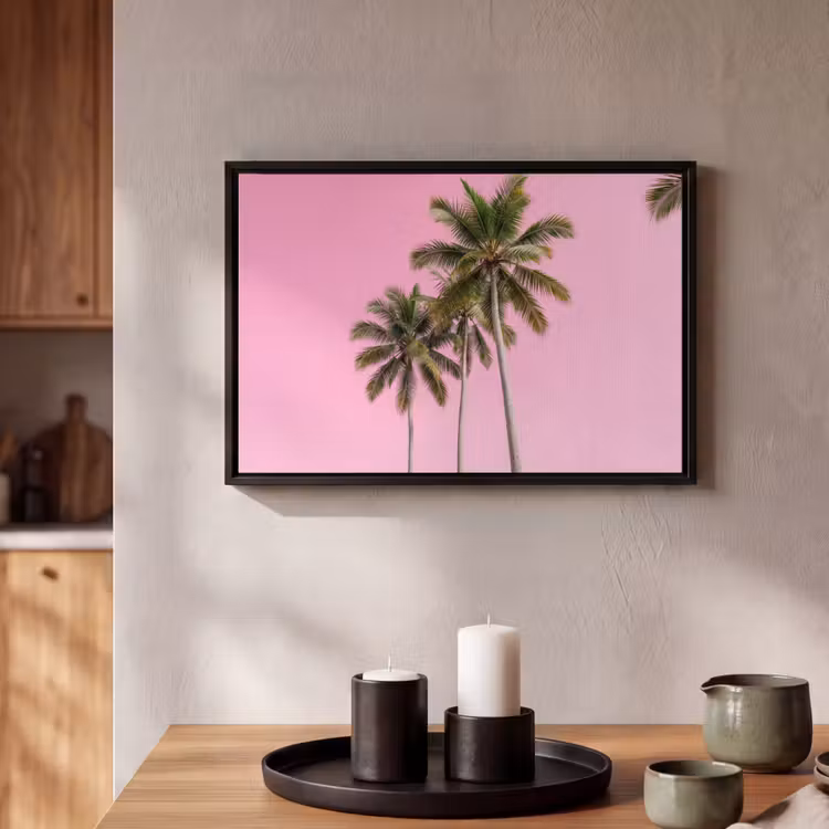 Canvas met lijst - Palmboom - Tropisch - Pink — 2