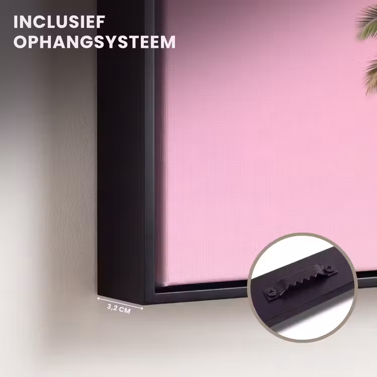 Canvas met lijst - Palmboom - Tropisch - Pink — 3