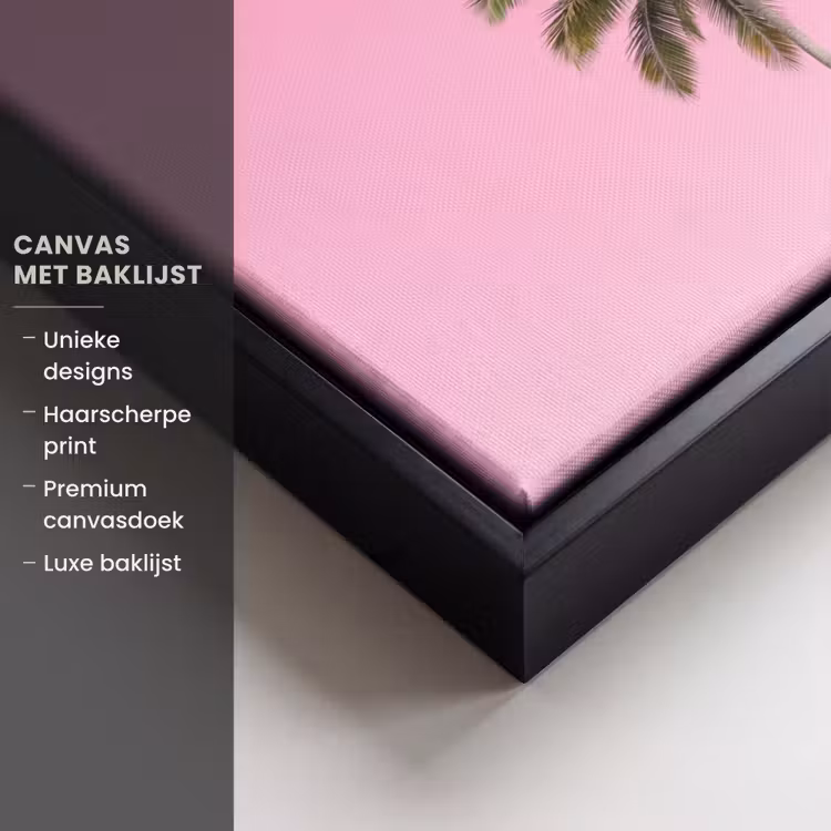 Canvas met lijst - Palmboom - Tropisch - Pink — 5